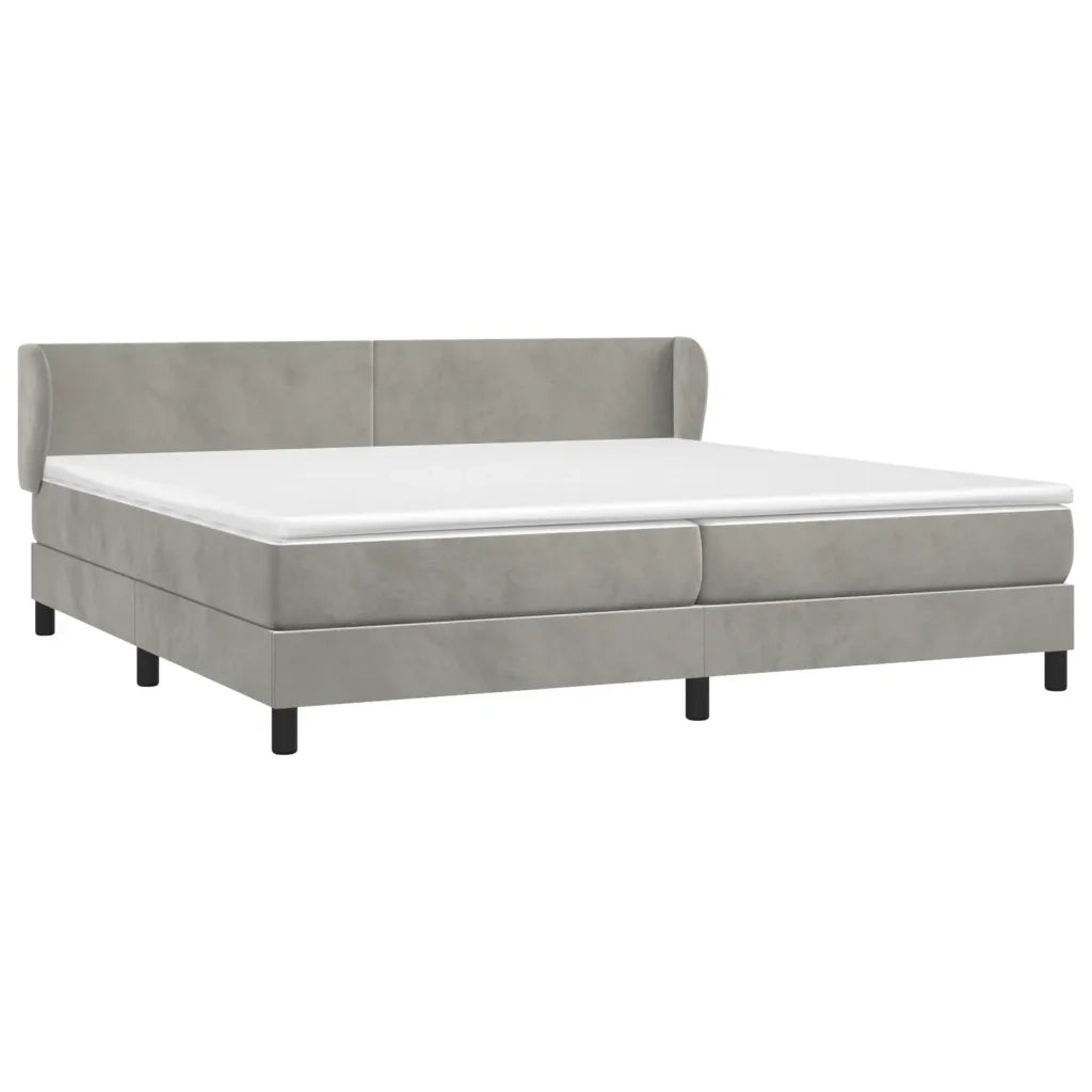 Giroletto a Molle con Materasso Grigio Chiaro 200x200cm Velluto 3127391