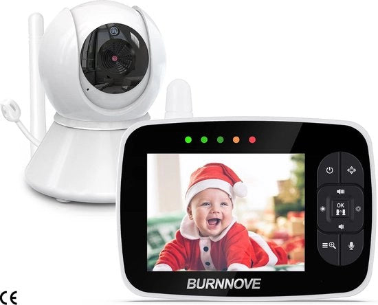 Babymonitor con Camera, 3,5 Pollici, Babymonitor con Comando a Distanza, Camera Pan-Tilt con Zoom Digitale, 2 x Zoom Digitale, Giro 355°/120°, Modalità ECO - Visione Notturna
