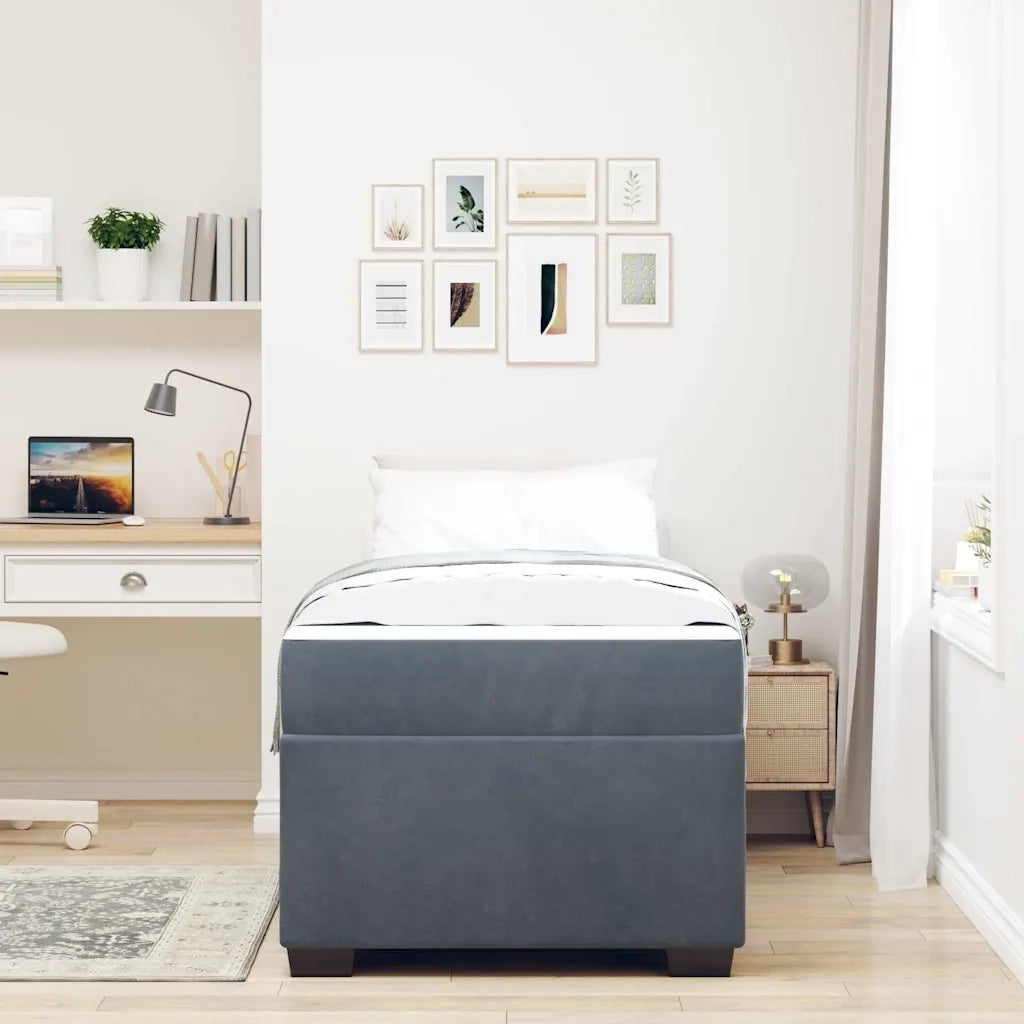 Struttura del letto Grigio scuro 80 x 200 cm Tessuto