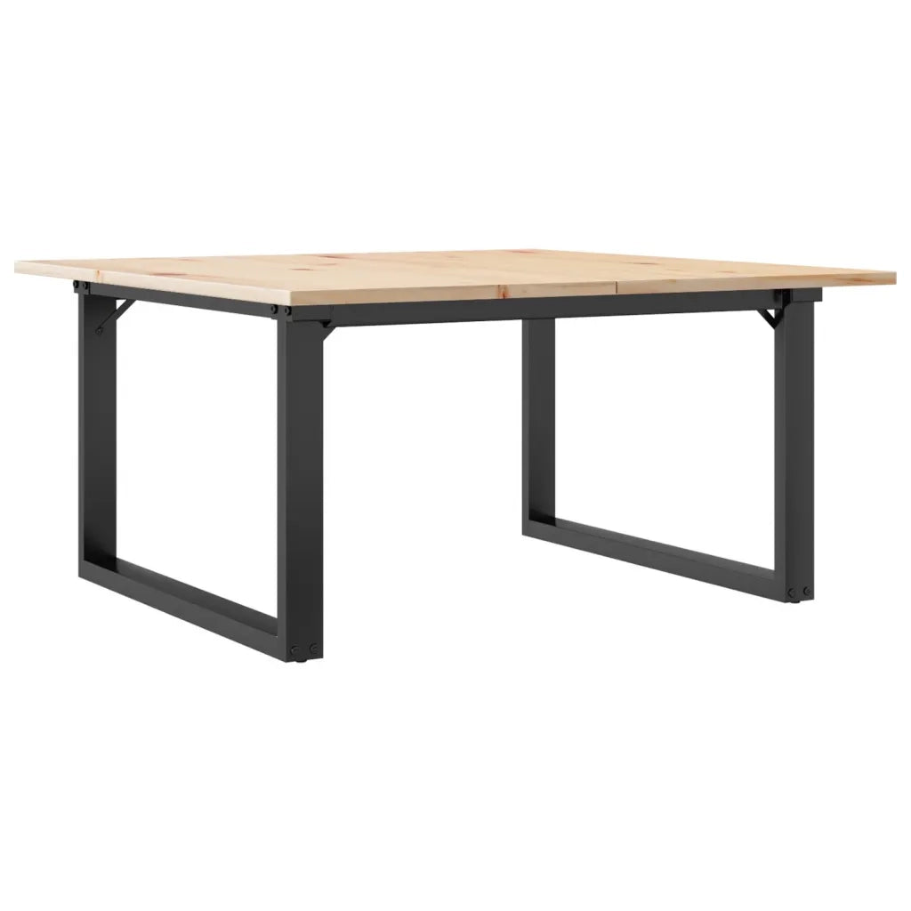 Tavolino da Salotto Telaio a O 80x80x45cm Legno Pino e Acciaio