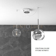 SOSP. OTTONE SAT. SPOSTABILE 2 LUCI VETRI (1 MEDIO CROMO + 1 PICCOLO TRASPARENTE) 1155OS-S2 S MIX-TC