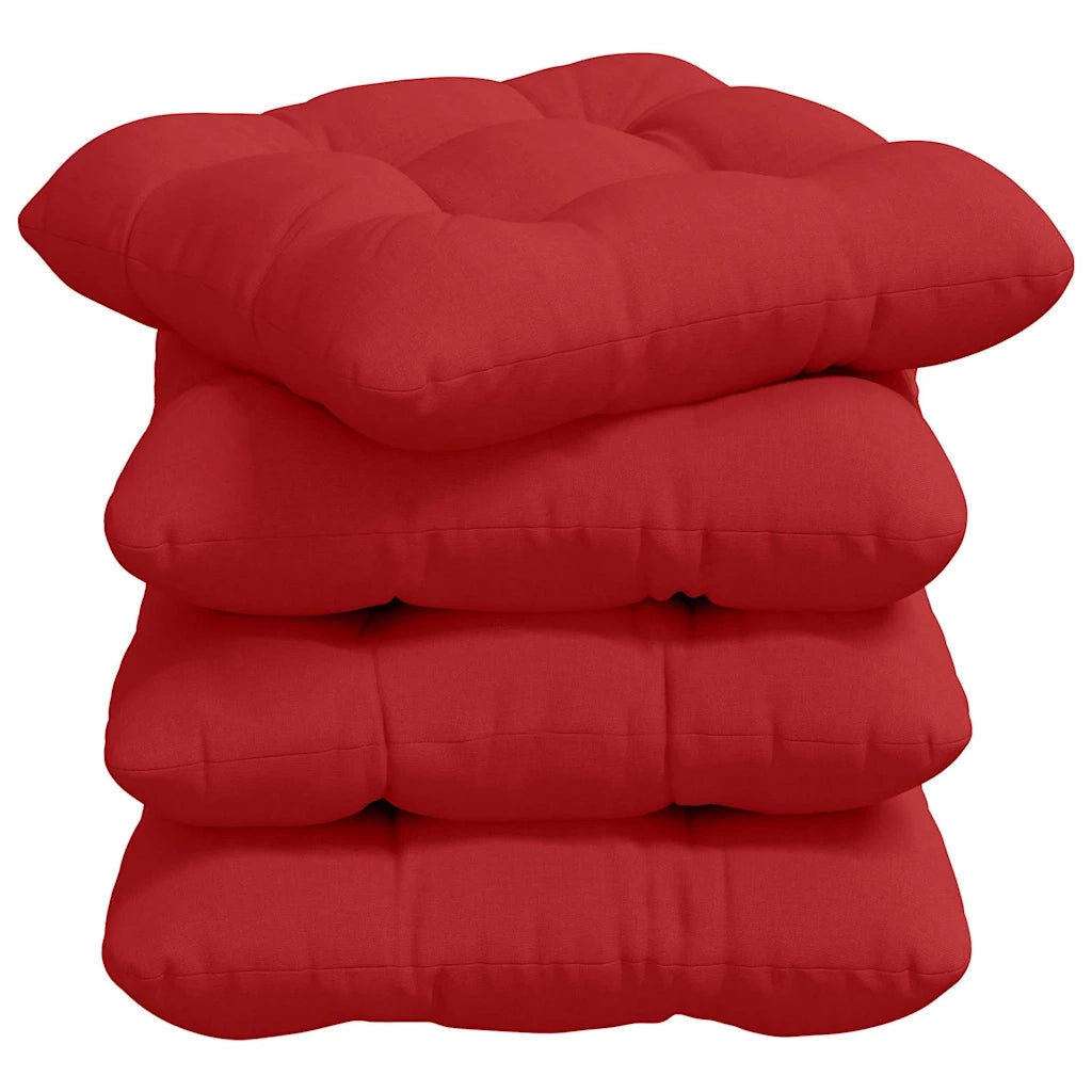 Cuscini per Seduta 4 pcs Rosso 40 x 40 x 12 cm Tessuto