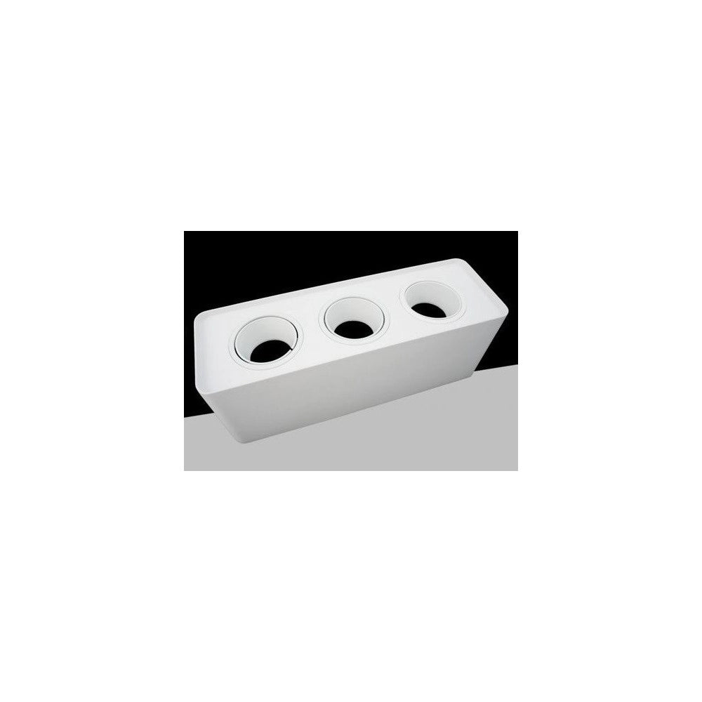 Trade Shop - Portafaretto Triplo Orientabile Da Soffitto Bianco Per Faretto Gu10 Gu5.3 P34-b3 -