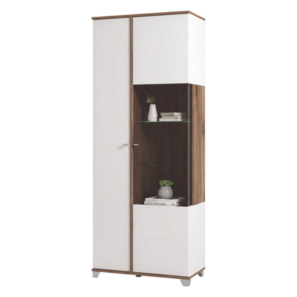 Mobile Espositore Arentino, Vetrina 8 Ripiani, 78.5x40x200.5h cm Bianco