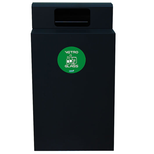 Contenitore per Raccolta Differenziata Capacità 100 L con Etichette 45x50x96 cm in Acciaio Verniciato Antracite