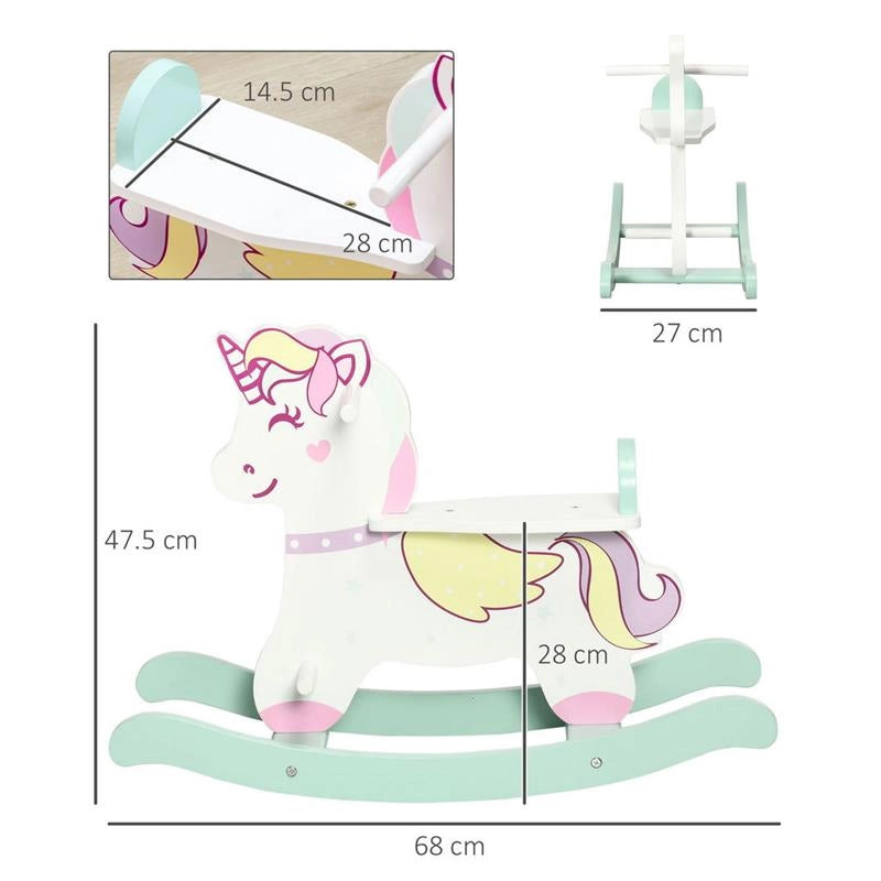 CAVALLO A DONDOLO PER BAMBINI 1-3 ANNI 68L X 27P X 47.5A CM MULTICOLORE