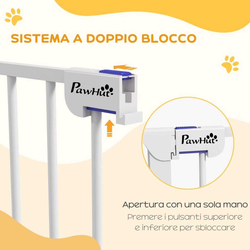 Cancelletto per Cani a 3 Pannelli ¨C Xylo ¨C Bianco 206x90cm
