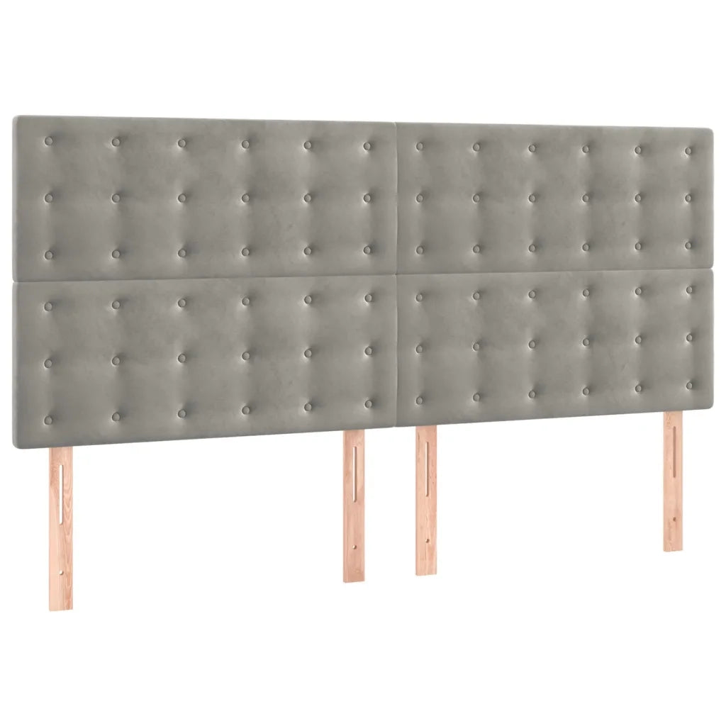 Giroletto senza Materasso Grigio Chiaro 200x200 cm Velluto 3126019