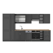 Cucina componibile Fame-Line Oro-antracite rustico/Antracite 355 cm, PL Rovere Vicco