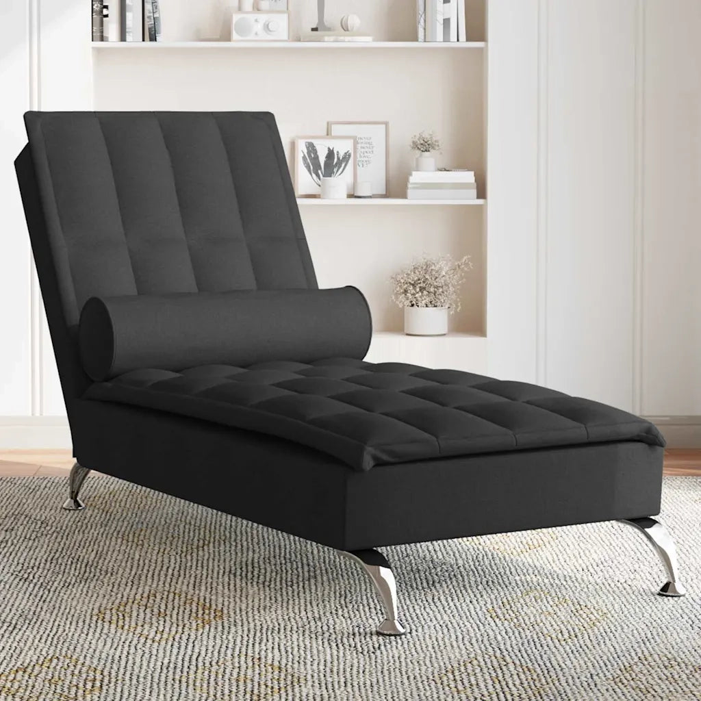 Chaise Longue Massaggi con Capezzale Nero in Tessuto CFW7862393