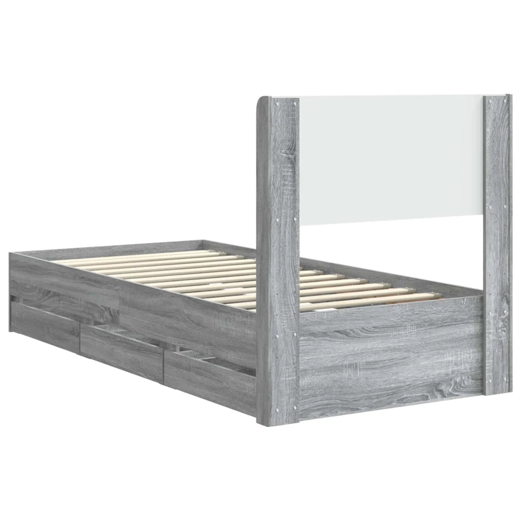 Struttura del letto con stoccaggio e testata Grigio Sonoma 3414340