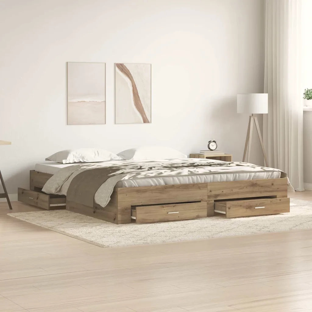 Letto matrimoniale | Letto per adulti | Struttura del letto Rovere artigianale 180 x 200 cm