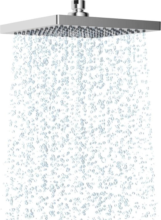 Douchekop in rilievo 200x200 mm - Inseribile in lavabo a forma quadrata - Angolo di getto regolabile - Esperienza di doccia di lusso - Douchekop a risparmio d'acqua