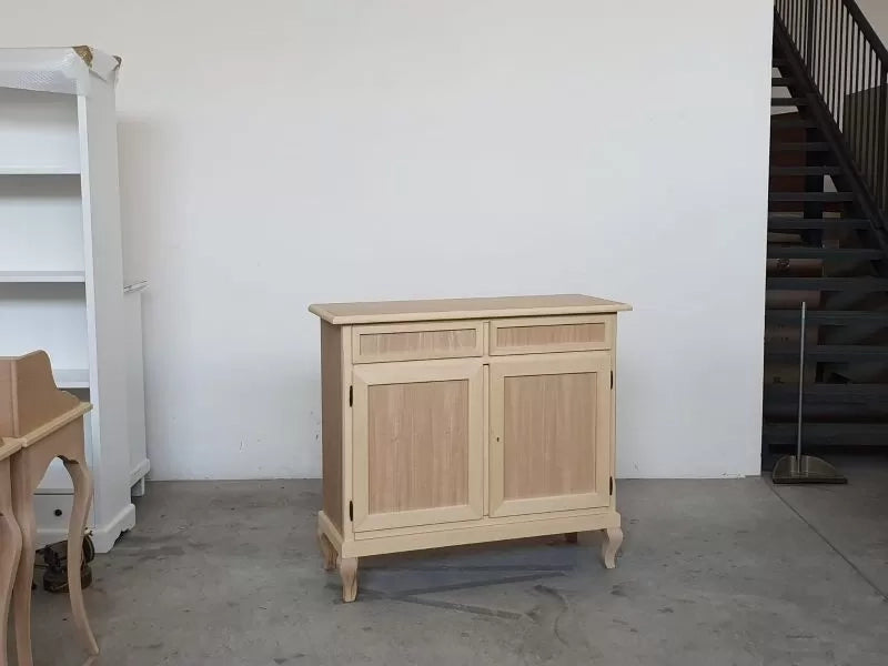 Credenza 2 porte 2 cassetti legno grezzo 105x42x98 - Mobili 2G