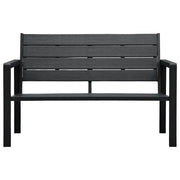 Panchina da Giardino | Panca da Giardino 120 cm in HDPE Nera Aspetto Legno