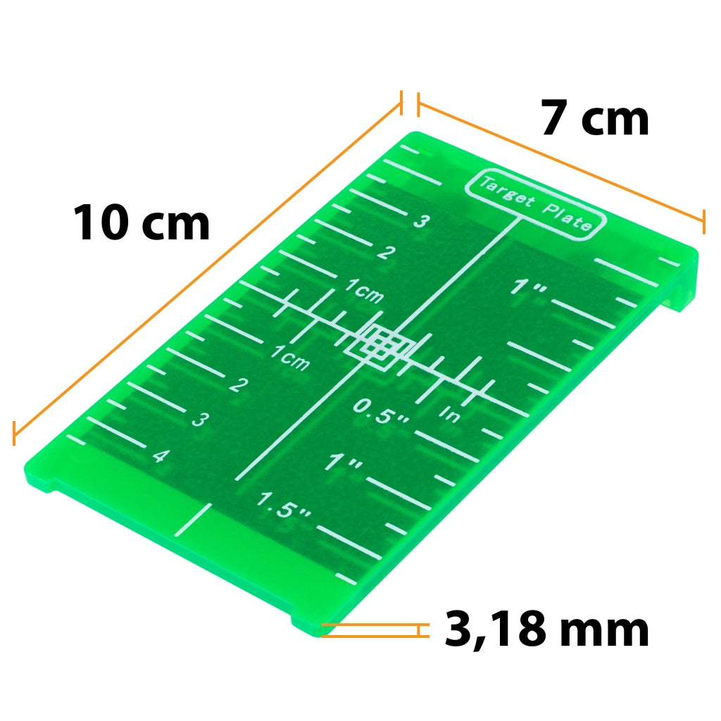 Targa di Lettura Verde per Livella Laser Rosfix – Precisione Elevata, 10x7cm, 2 Magneti