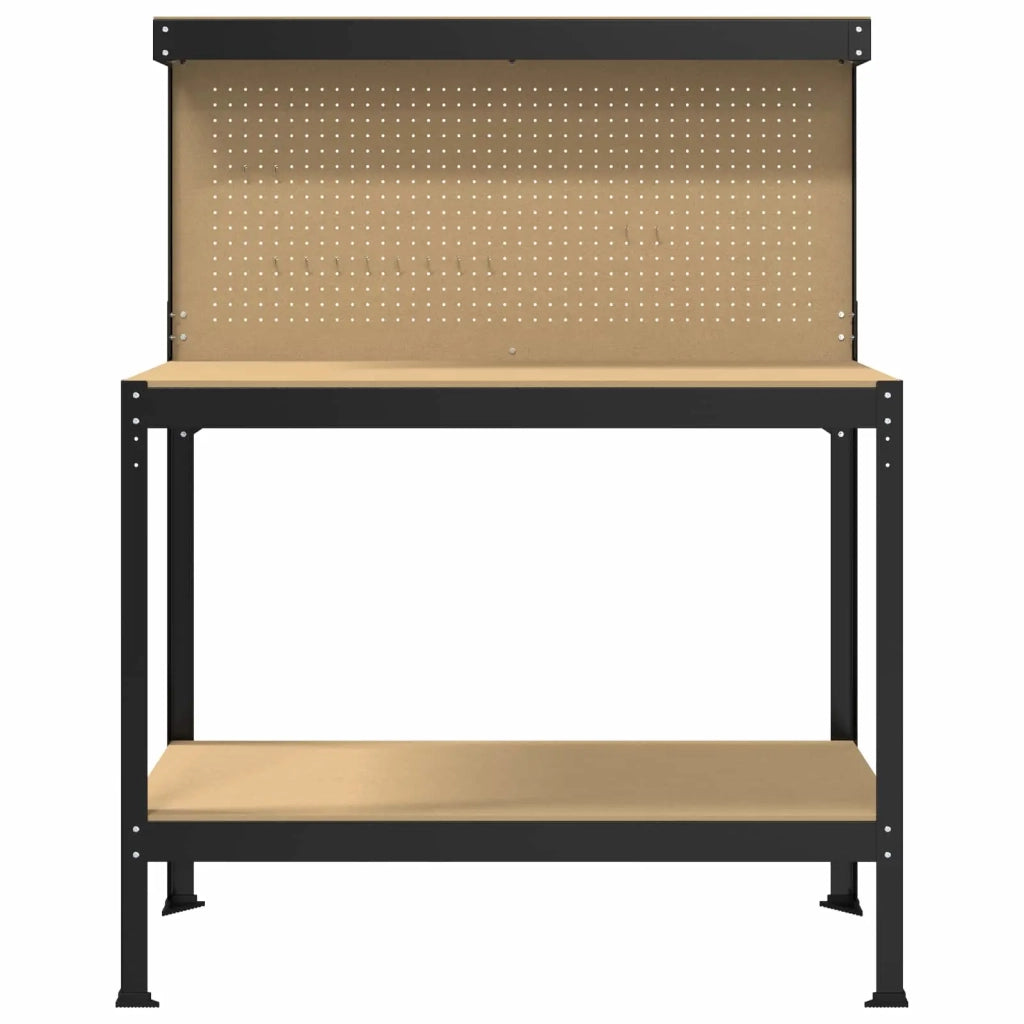 Banco da lavoro con lo scaffale Nero 114 x 54 x 145 cm CFW1397382