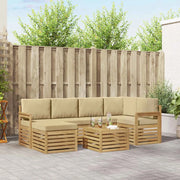 Set di divani da esterno 7 pcs Bianco e Beige 59 x 59 x 37 cm 3392143