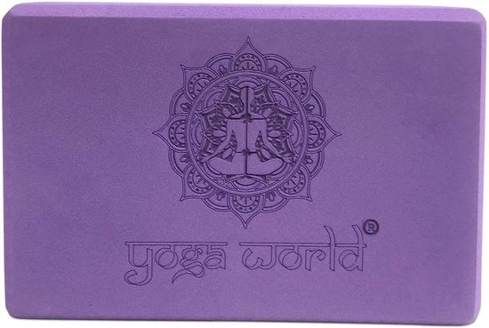 Set di Blocchi Yoga in EVA - Alta Densità Piastrine Antiscivolo per Stretching - Pilates - Stabilità - Fitness - Bordi Arrotondati per Presa Sicura - Facili da Pulire - 180g - Viola Infinity