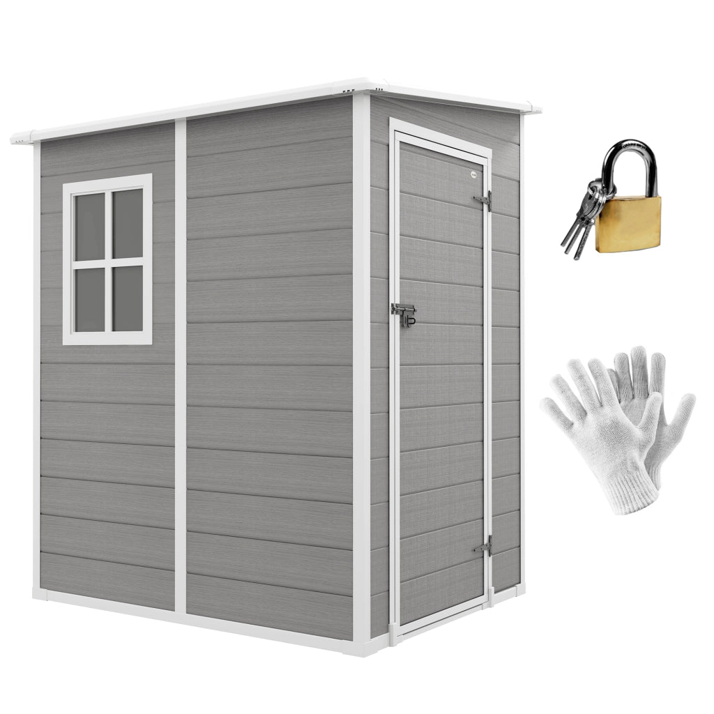 ARMADIO DA GIARDINO 122 x 149 x 192/177 cm Grigio in plastica