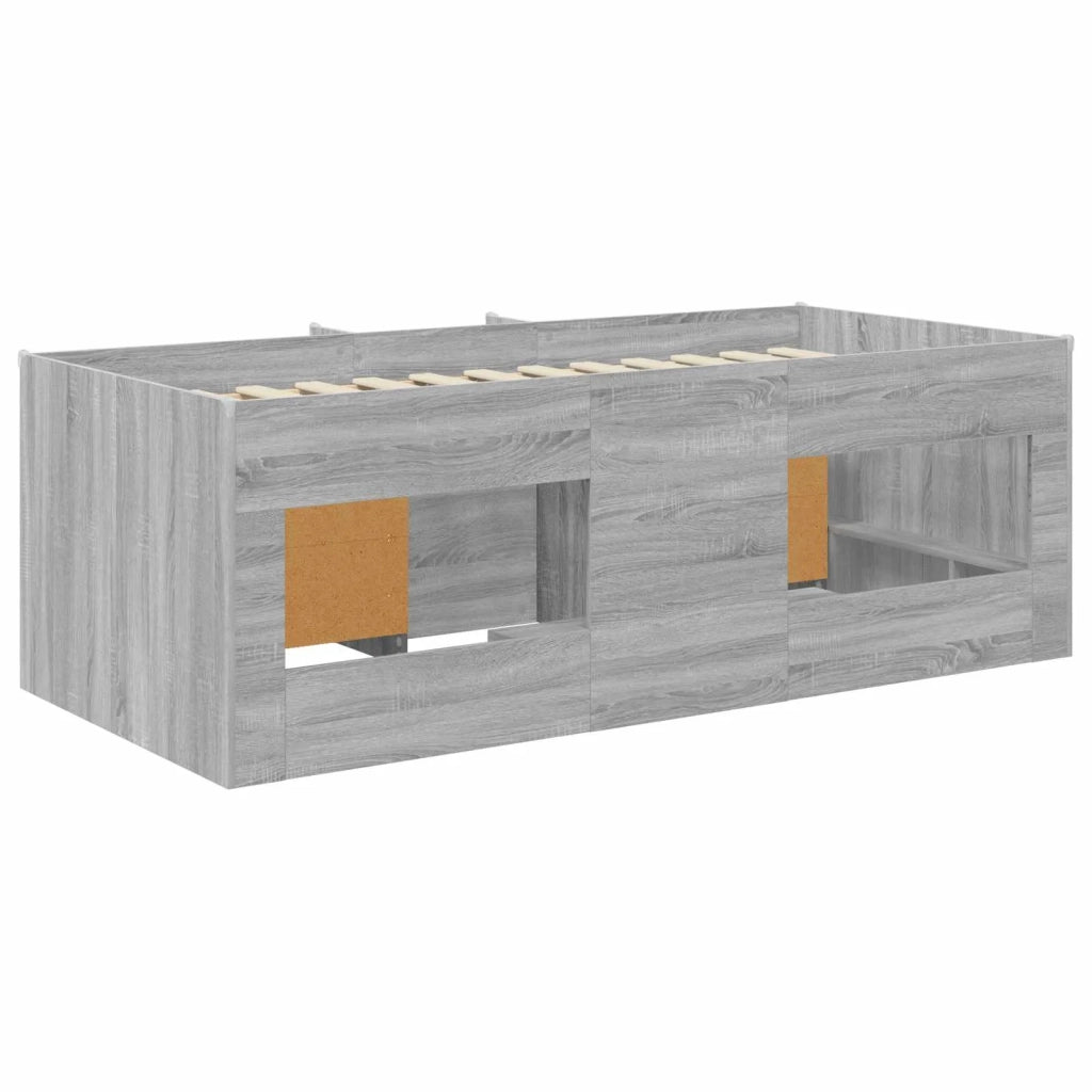 Struttura Letto Loft con Mobile con porta 3 pz Sonoma grigio 3423387