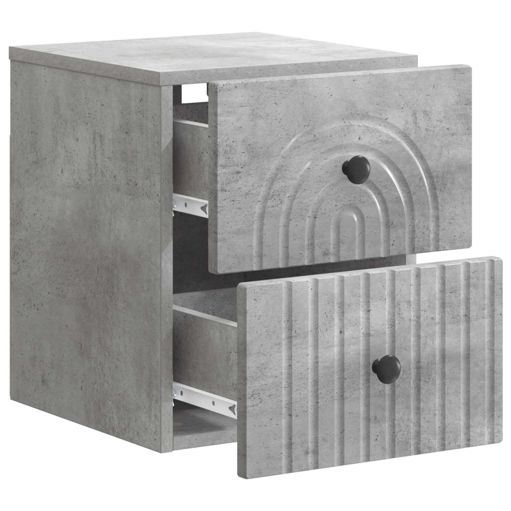 Mobiletto da notte a muro Grigio Cemento 33 x 34,5 x 40 cm 898131