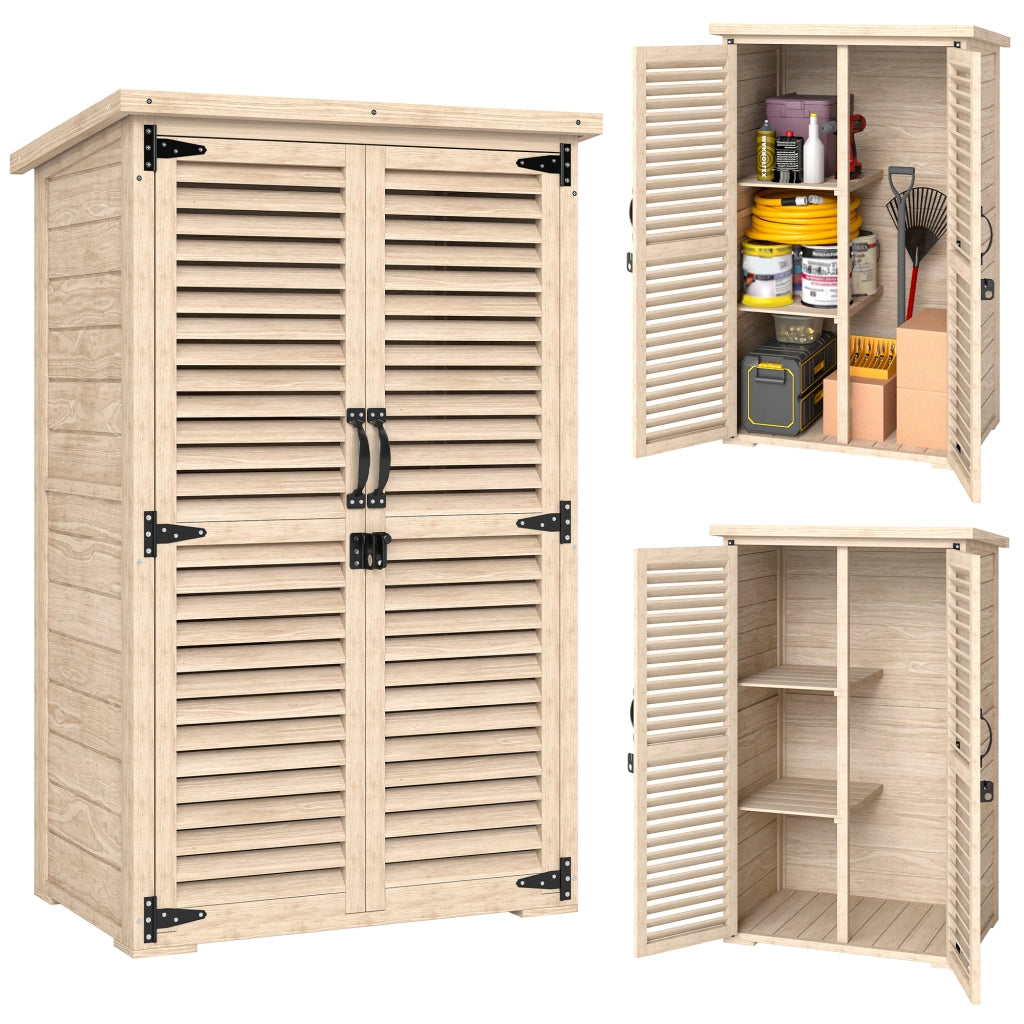 Armadio da Giardino in Legno ¨C zephmum ¨C Naturale 75x50x118 cm