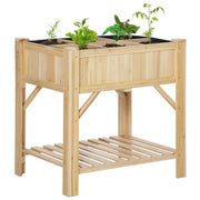 Letto per Orto Rialzato con 6 Scomparti in Legno di Abete, 78.5x58x81cm