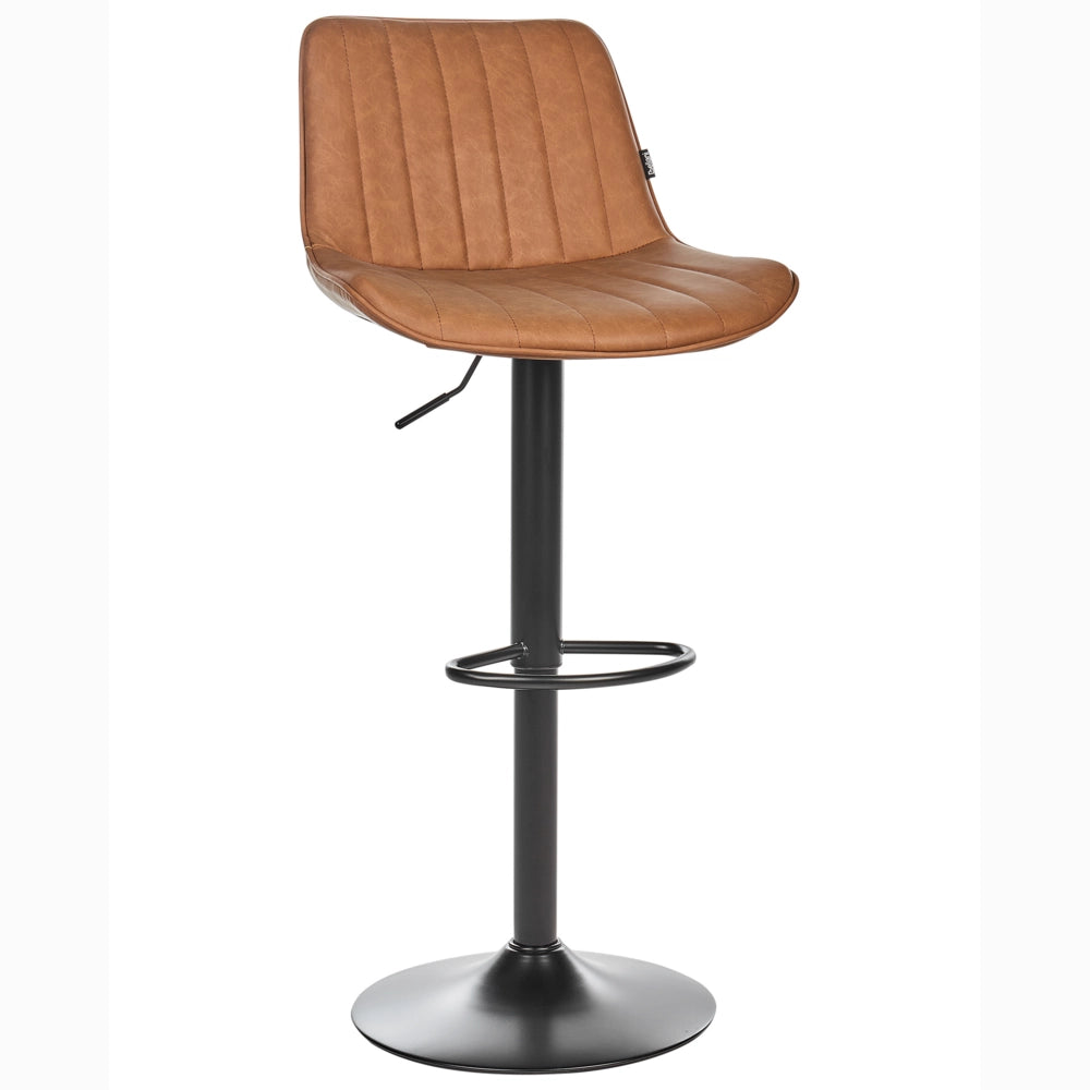 Set di 2 sedie da bar in pelle sintetica marrone gambe in acciaio nero senza braccioli set da pranzo salotto soggiorno moderno