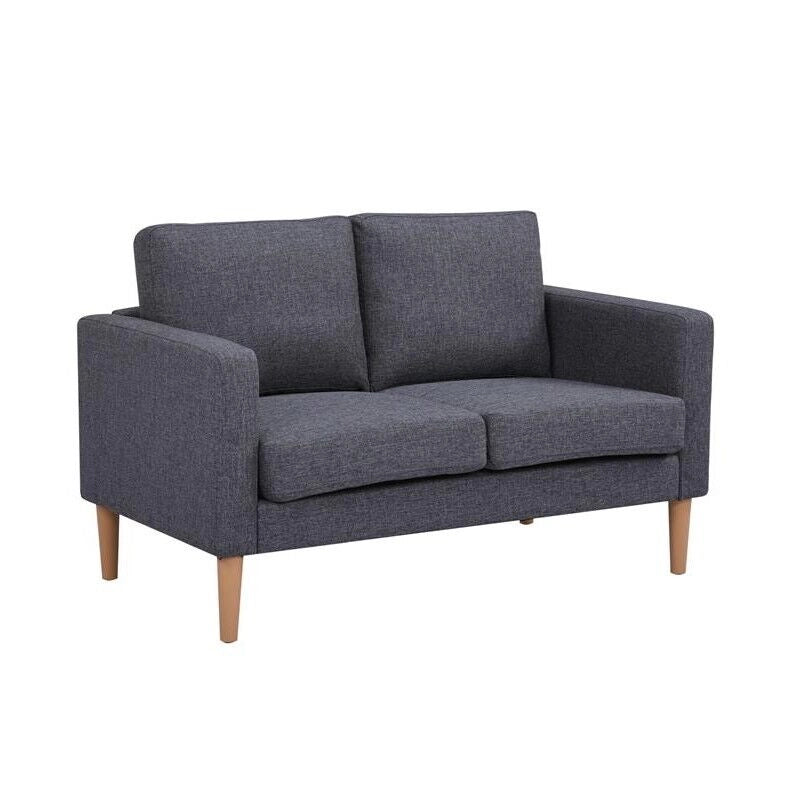 DIVANO A 2 POSTI RAMSAY CON GAMBE IN LEGNO DI COLORE GRIGIO SCURO