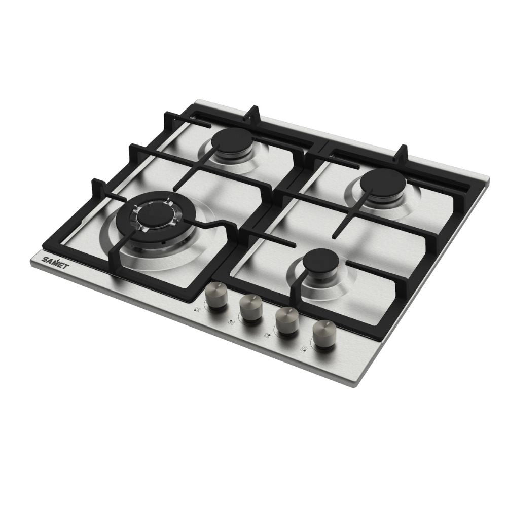 Piano Cottura gas 4 fuochi 60 cm acciaio inox Samet Sansone60