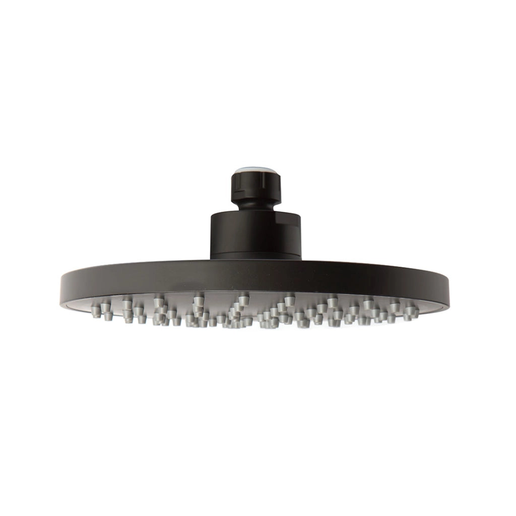 Soffione doccia rotondo 20 cm acciaio nero opaco