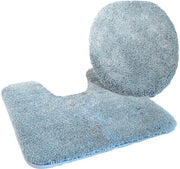 Set di tappeti per bagno 2 pezzi = Tappeto per il water 47x50 cm + Tappeto per pavimento con foro 50x55 cm, azzurro chiaro