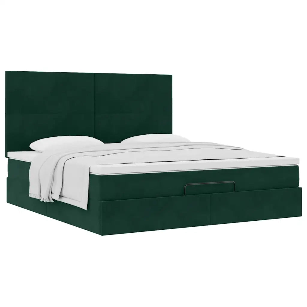 vidaXL Struttura Letto Pouf con Materassi 180x200 cm Velluto