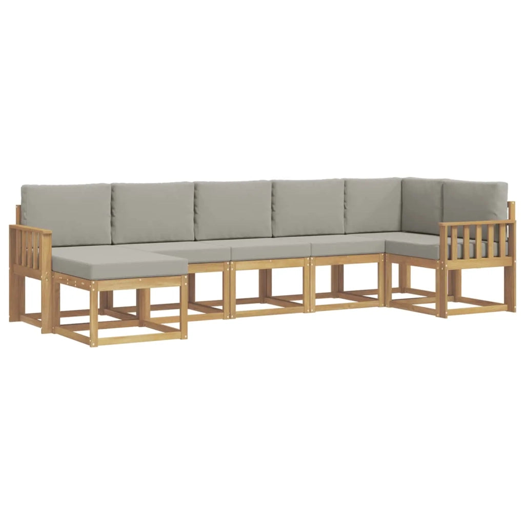 Set di divani da esterno 7 pcs Bianco e Grigio Chiaro 3387940