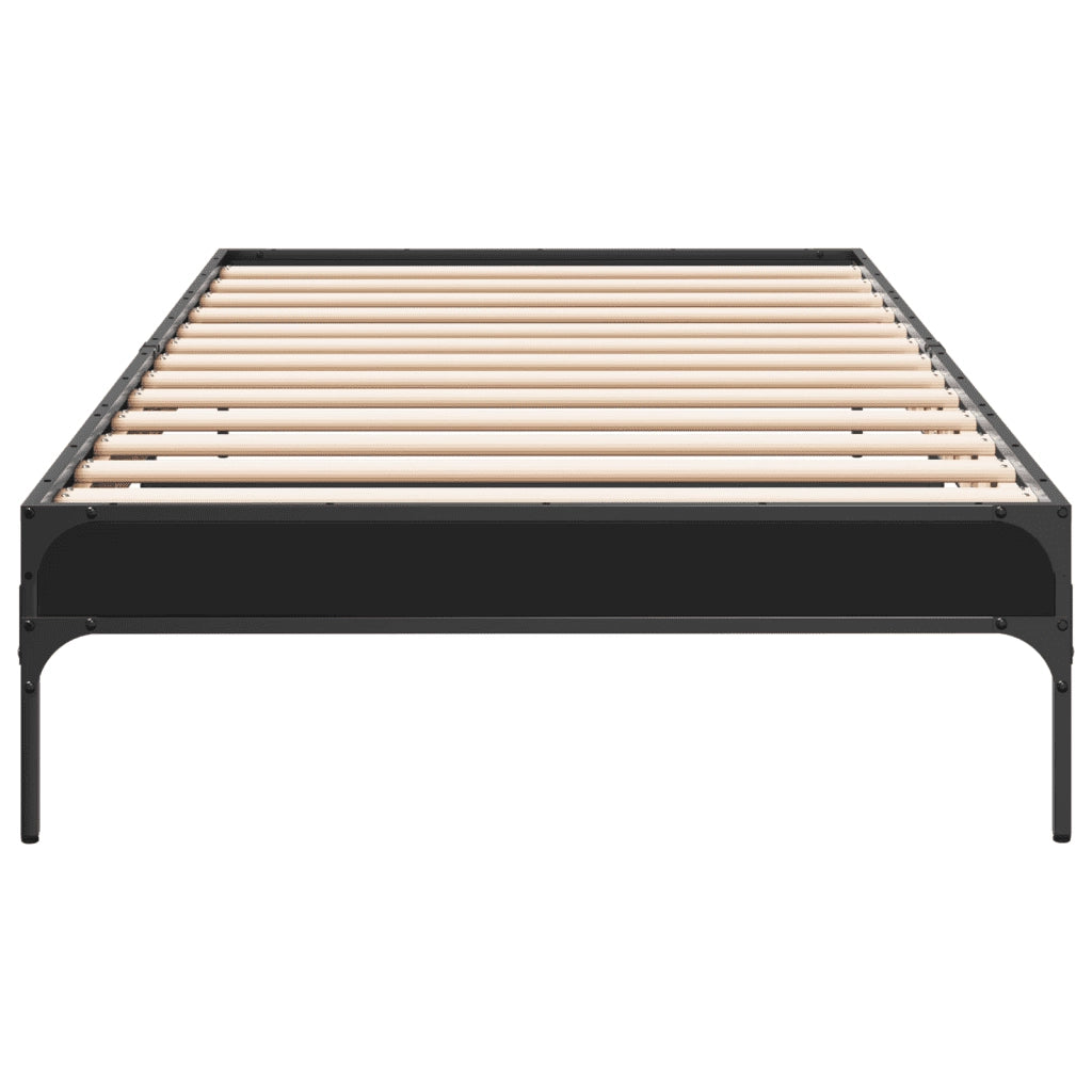 Giroletto Nero 100x200 cm in Legno Multistrato e Metallo 845026