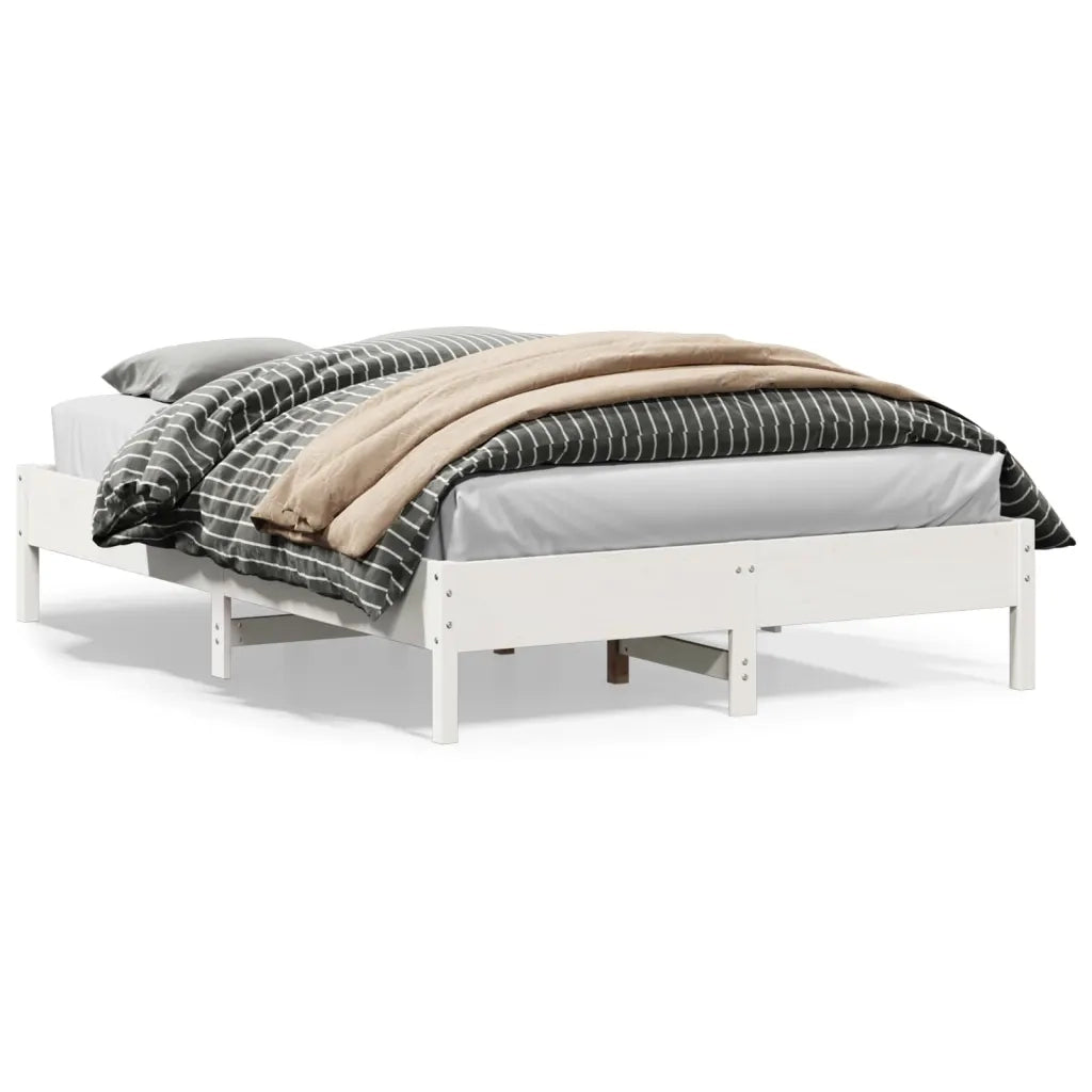 Letto senza Materasso Bianco 120x200 cm Legno Massello di Pino 842703