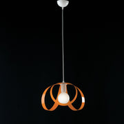Sospensione Moderna 1 Luce Ferro Laccato Bianco E Arancio Serie Piovra
