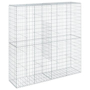 Gabbione recinto a gabbia muro di contenimento con coperchio 200 x 50 x 200 cm ferro zincato argento 02_0040145