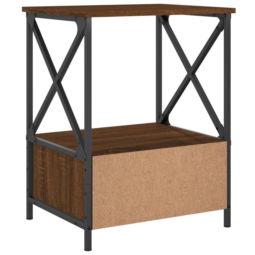Comodino | Armadio da Notte | Mobiletto da notte Rovere Marrone 50x41x65 cm in Legno Multistrato