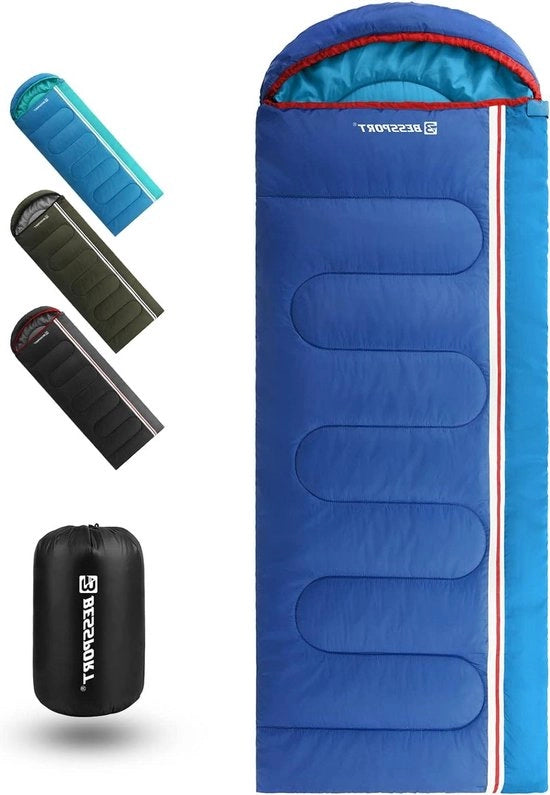 Zak da bagno per bambini e adulti con cappuccio per campeggio e trekking 3-4 stagioni 165 x 70 x 45 cm