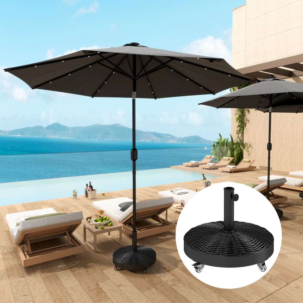 Base per Ombrellone con Ruote ¨C zephmum ¨C Nero ?52x42 cm