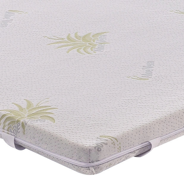 Topper Matrimoniale 160x200 in memory foam 7 cm con rivestimento in aloe vera sfoderabile