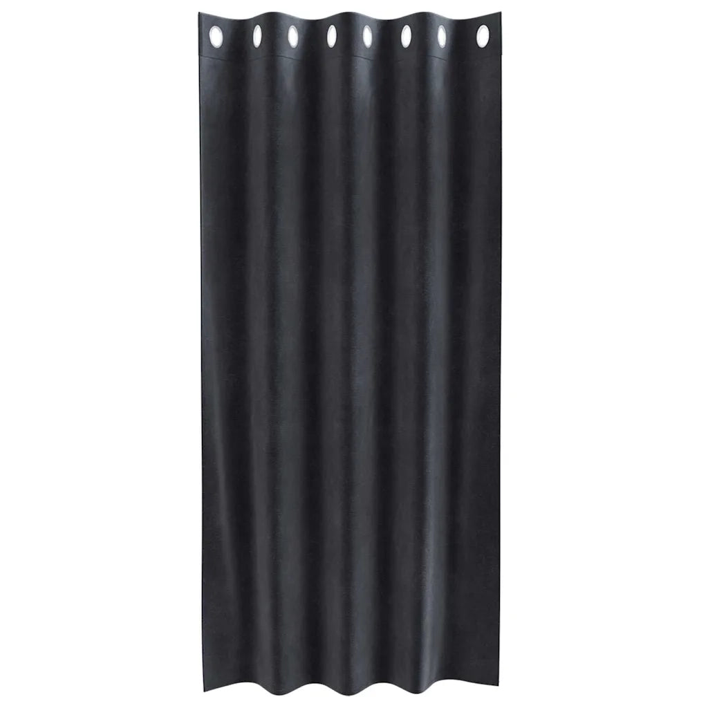 Tende Oscuranti | Tende Blackout 2 pz Grigio scuro 140 x 175 cm Velluto