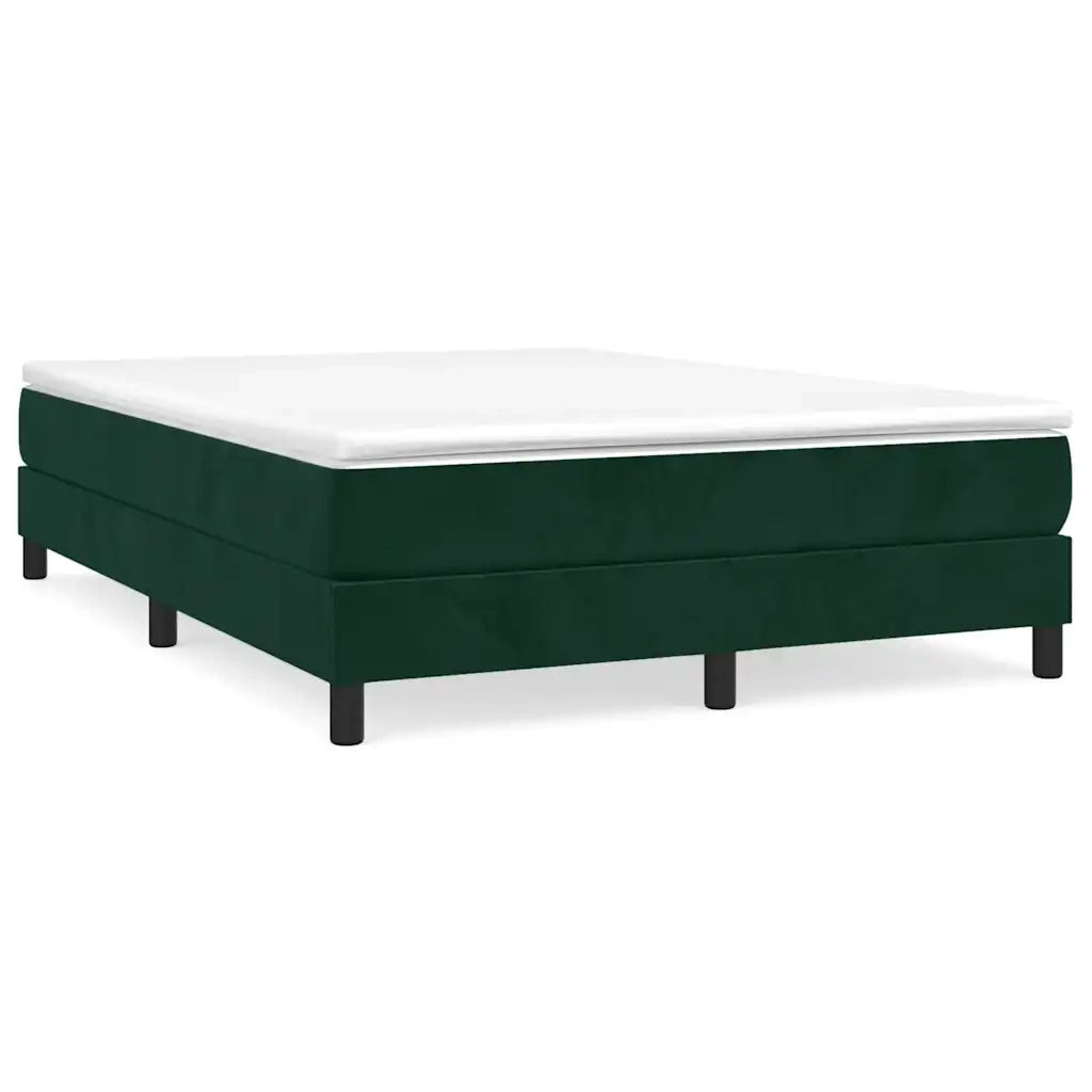 Giroletto a Molle con Materasso Verde Scuro 140x190 cm Velluto