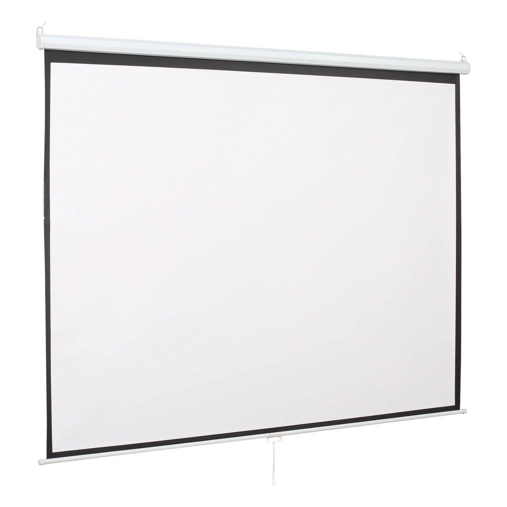 EasyComfort Telo per Proiettore da 120" Formato 16:9/4:3 ad Altezza Regolabile, 251.8x8.6x7 cm, Bianco e Nero