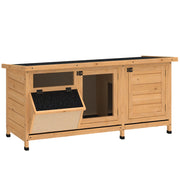 Casetta per Conigli in Legno da Esterno con Tetto ¨C zephmum ¨C 112x50x54 cm Giallo
