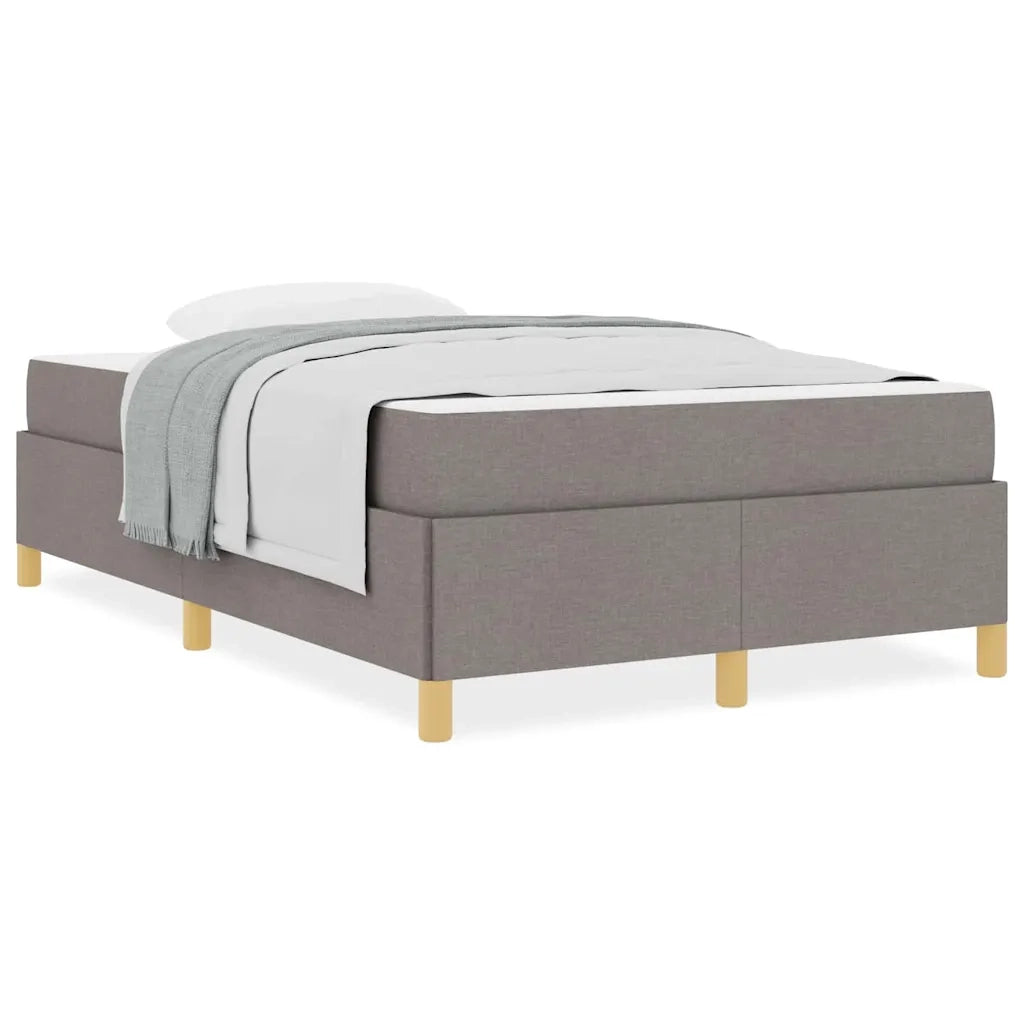 vidaXL Letto a molle con materasso Taupe e bianco 120 x 200 cm Tessuto