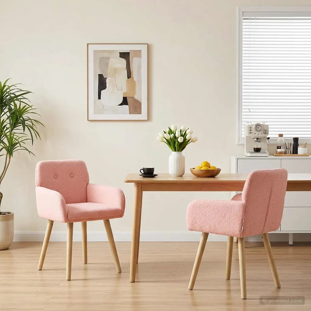 Sedie da pranzo 2 pcs Bouclé Rosa 59 x 56 x 86 cm 42034326