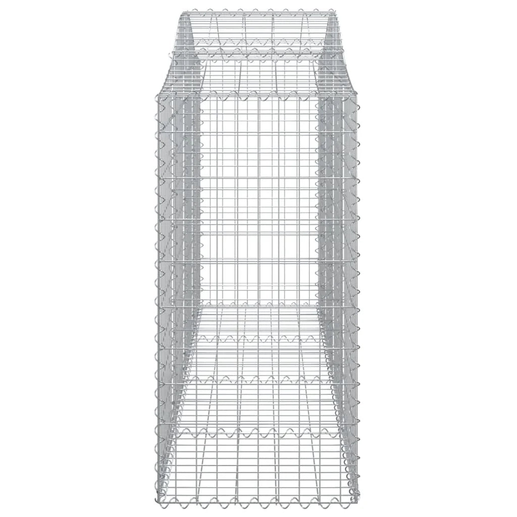 Set di 8 gabbioni ad arco per recinzioni a gabbia e muri di contenimento 200 x 50 x 120/140 cm ferro zincato argento 02_0041172